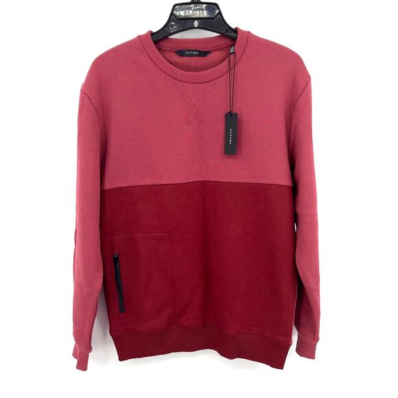 Natori Red Isamu Tonal Pullover Sweater Long Sleeve Men Size L Large New - Picture 2 of 8